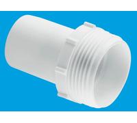 McAlpine T9 1.5" Pushfit BSP Screwed Overflow Adaptor in White McAlpine White