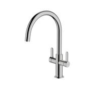 Mcalpine Teviot Twin Lever Kitchen Mixer Tap - Chrome