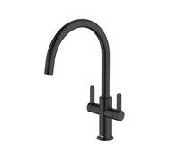 McAlpine Teviot Twin Lever Kitchen Mixer Tap - Matte Black McAlpine Black