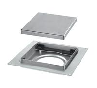 Mcalpine TILE-PLAIN-B 150mm Square Stainless Steel Tile Drain for use with 50mm Water Seal trap body