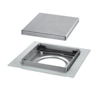 McAlpine TILE-PLAIN-B 150mm Square Stainless Steel Tile Drain for use with 50mm Water Seal trap body