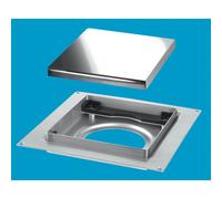 McAlpine TILE-PLAIN-P 150mm Square Stainless Steel Tile Drain for use with 50mm Water Seal trap body