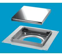 McAlpine TILE-PLAIN-P 150mm Square Stainless Steel Tile Drain for use with 50mm Water Seal trap body in Silver McAlpine Silver