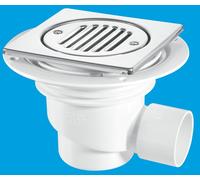 McAlpine TSG1T6SS 75mm Water Seal Gully with Horizontal Outlet for Tiled or Stone Floors in White McAlpine White