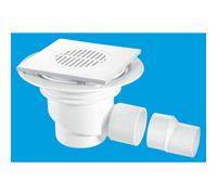 McAlpine TSG1T6WH 75mm Water Seal Gully with Horizontal Outlet for Tiled or Stone Floors in White McAlpine White