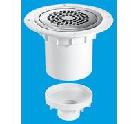 McAlpine TSG2-ANTI/LIG 75mm Water Seal Trapped Gully 110mm or 2" Vertical Solvent Spigot Outlet in White McAlpine White