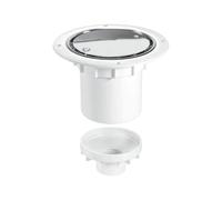 McAlpine TSG2SS Trapped Gully 75mm Water Seal, 110mm Vertical Solvent Spigot Outlet, Clamp Ring and Cover Plate.