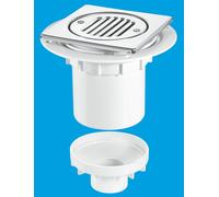 McAlpine TSG2T6SS 75mm Water Seal Gully with Vertical Outlet for Tiled or Stone Floors in White McAlpine White