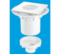 McAlpine TSG2T6WH 75mm Water Seal Gully with Vertical Outlet for Tiled or Stone Floors in White McAlpine White