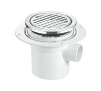 Mcalpine Tsg3-R125Ss 75mm Water Seal Trapped Gully, Tile With Removable Grid, 1.5" Side Inlet And 110mm Or 1.5" Vertical Outlet