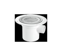 McAlpine TSG3SS-SL-NSC 75mm Water Seal Trapped Gully, Clamp Ring and Cover Plate, 1½" Side Inlet for waste pipe and 110mmØ or 1½" Vertical Outlet
