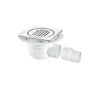 Mcalpine Tsg50-T150Ss Square 50mm Water Seal Trapped Gully Horizontal Outlet For Tiled Or Stone Floors 150mm Stainless Steel