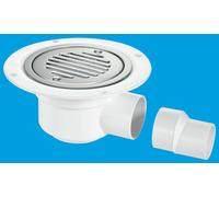 McAlpine TSG50SS-SL-SC 50mm Water Seal Trapped Gully, Clamp Ring and Cover Plate, 2" Horizontal Outlet and 2" x 1½" Socket Reducer