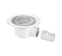 McAlpine TSG50SS-SL-SC 50mm Water Seal Trapped Gully, Clamp Ring and Cover Plate, 2" Horizontal Outlet and 2" x 1½" Socket Reducer