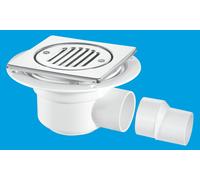 McALPINE TSG50T6SS 50mm Seal Trapped Shower Trap Waste Gulley Shallow Steel top