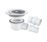 Mcalpine Tsg52-Anti/lig Two-Piece 50mm Water Seal Trapped Gully, Clamp Ring, Cover Plate, 2" Horizontal Outlet