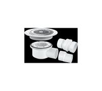 McAlpine TSG52-ANTI/LIG Two-Piece 50mm Water Seal Trapped Gully, Clamp Ring and Cover Plate, 2" Horizontal Outlet and 2" x 1½" Socket Reducer