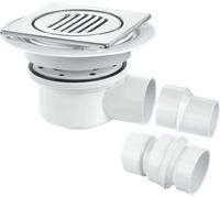 Mcalpine Tsg52-T150Ss Two Piece 50mm Water Seal Trapped Gully, Tile/grating With Removable Grid, 2" Horizontal Outlet