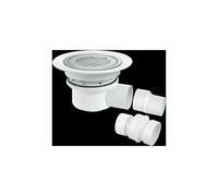 McAlpine TSG52SS-SL-NSC Two-Piece 50mm Water Seal Trapped Gully, Clamp Ring in White McAlpine White
