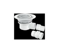 McAlpine TSG52SS-SL-SC Two-Piece 50mm Water Seal Trapped Gully, Clamp Ring a in White McAlpine White