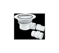 McAlpine TSG52SS Two-Piece 50mm Water Seal Trapped Gully, Clamp Ring and Cover Plate, 2" Horizontal Outlet and 2" x 1½" Socket Reducer