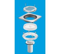 McAlpine TSGCONVSS Stainless Steel Sheet to Tiled Floor Gully Conversion Kit