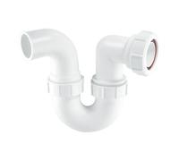 McAlpine TT10 75mm Water Seal Running Tubular 'P' Trap with 1½" Multifit Outlet and plain spigot end for connection to a waste disposal unit