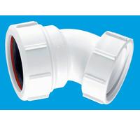 McAlpine Universal Bend 135deg x BSP Loose Coupling Nut 1.5" ST90-OUT in White McAlpine White