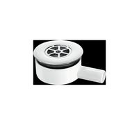 McAlpine UPSW-2-22MM Pumped Shower Waste Outlet: 70mm Chrome Plated Brass Flange with Top Access x 22mm Plain Tail Outlet