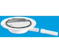 McAlpine USG1SS Untrapped Gully, Clamp Ring & Cover Plate, 22mm Horizontal Plain Outlet for use with pumped waste in Silver McAlpine Silver