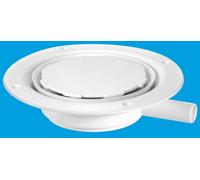 Mcalpine Usg1Wh-Nsc Untrapped Gully, Clamp Ring And Cover Plate, 22mm Horizontal Plain Outlet For Use With Pumped Waste