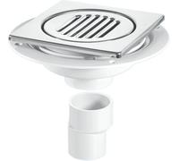 Mcalpine Usg2-T150Ss Untrapped Gully. Tile/grating With Removable Grid, 2" Vertical Outlet And 2" X 1" Socket Reducer