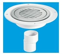 McAlpine USG2SS-SL-NSC Untrapped Gully, Clamp Ring and Cover Plate, 2" Vertical Outlet and 2" x 1½" Socket Reducer