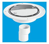 McAlpine USG2SS Untrapped Gully, Clamp Ring and Cover Plate, 2" Vertical Outlet and 2" x 1½" Socket Reducer