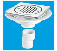 McAlpine USG2T6SS Untrapped Gully with Tile/Grating & Removable Grid, 2" Outlet, 2x1½" Socket Reducer (ABS)