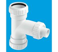 McAlpine V23L 1½" x 1½" x ¾" Surefit Swept Tee with 19mm Pushfit Branch