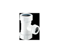 McAlpine V33T-FP Tee Piece with Universal Connection to flush pipe at both e in White McAlpine White