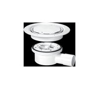 McAlpine VSG52WH Two-Piece Valve Shower Gully, White Plastic Clamp Ring & McAlpine White