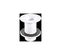 McAlpine W3 1½" Backnut Sink Waste: 85mm White Plastic Flange x 3½" Tail: Unslotted: Plug