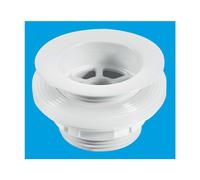 W4 Backnut Bath Waste: 70mm White Plastic Flange x 1.5" Tail: Unslotted: White PVC Plug McAlpine White One Size