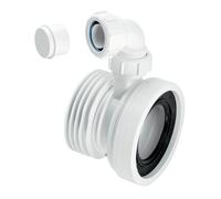 WC-CON1V Straight Rigid WC Connector with 1.25" Universal Vent Boss McAlpine White One Size