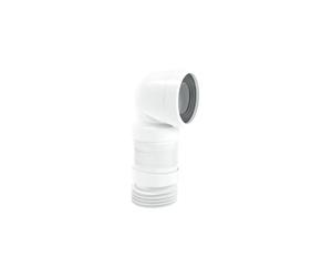 McAlpine WC-CON8F Flexible WC Pan Connector 90 Degree Bend, 97-107mm Adjustable Inlet, 110mm Waste Outlet