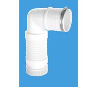 McAlpine WC-CON8F18-S-BTW 97-107mm Inlet 90 Flexible WC Connector for Back to Wall WC Pan for Installation in Vertical Position