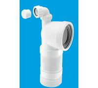 McAlpine WC-CON8FV 90° Flexible WC Connector with Universal Vent Boss in White McAlpine White