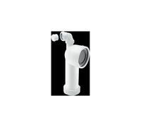 McAlpine WC-CON8V 90° Bend Adjustable Length Rigid WC Connector with 1.25" U in White McAlpine White