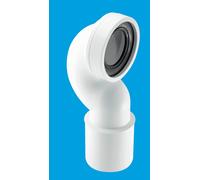 McAlpine WC-CONQP 4"/110mm 90° Space Saving Bend Adjustable Length Rigid WC Connector in White McAlpine White