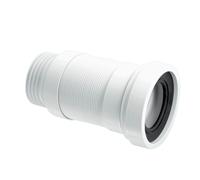 McAlpine WC-F18S 97-107mm Inlet x 3.5"/90mm Outlet Flexible WC Connector in White McAlpine White