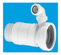 WC-F23SV 97-107mm Inlet x 3.5"/90mm Outlet Straight Flexible WC Connector with 1.25 Universal Vent Boss. McAlpine White One Size