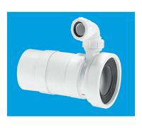 McAlpine WC-F26PV 97-107mm Inlet x 110mm Plain End Outlet Straight Flexible WC Connector with 1¼ Universal Vent Boss.