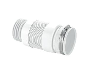 McAlpine WCF21S Flexible Back to Wall WC Toilet Pan Connector, 90mm Outlet, Straight Push-Fit Waste Pipe Fitting